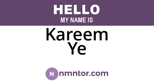 Kareem Ye