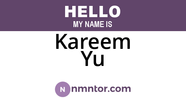 Kareem Yu