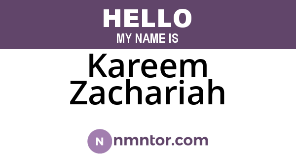 Kareem Zachariah