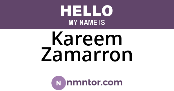 Kareem Zamarron