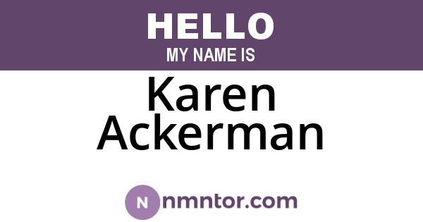 Karen Ackerman