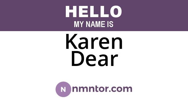 Karen Dear