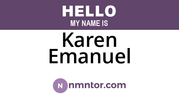 Karen Emanuel