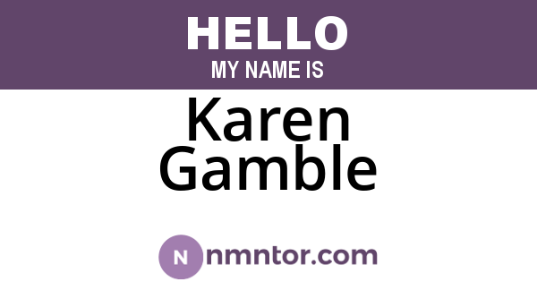Karen Gamble