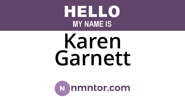 Karen Garnett