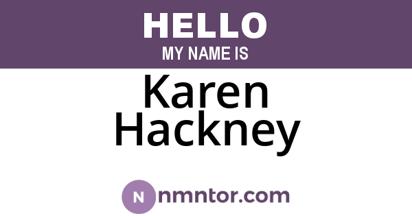 Karen Hackney