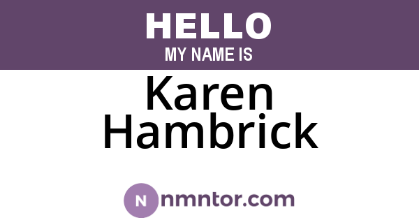 Karen Hambrick