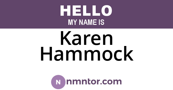 Karen Hammock