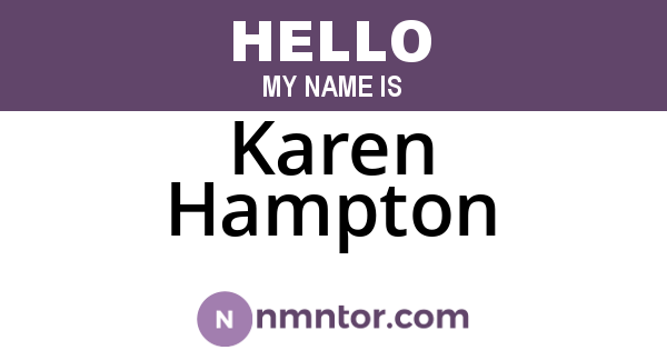 Karen Hampton