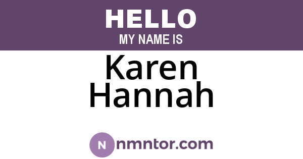 Karen Hannah