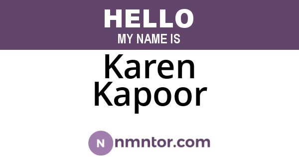 Karen Kapoor