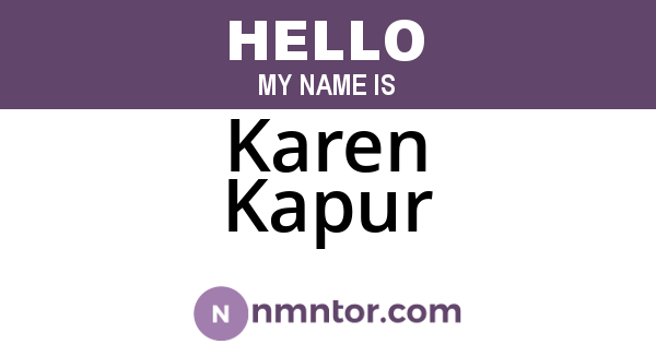 Karen Kapur