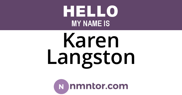 Karen Langston