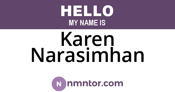Karen Narasimhan