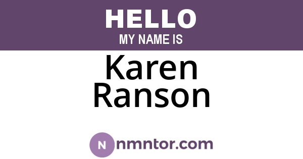 Karen Ranson