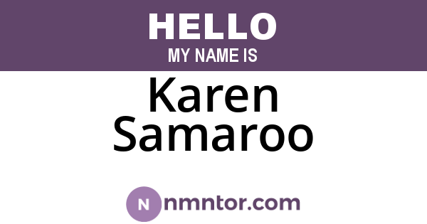 Karen Samaroo