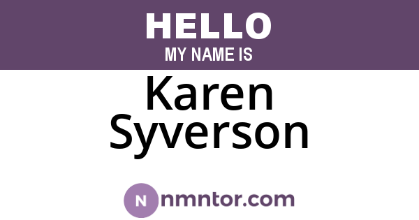 Karen Syverson