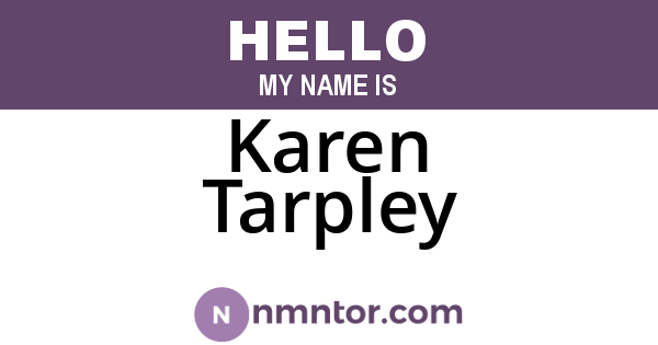 Karen Tarpley