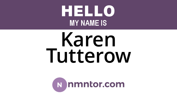 Karen Tutterow