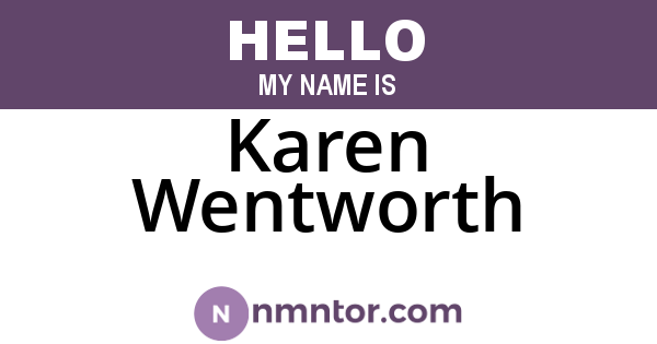 Karen Wentworth