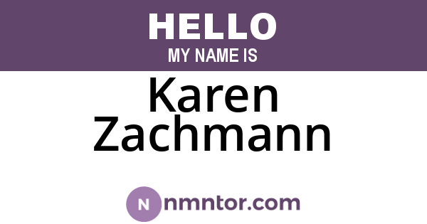 Karen Zachmann
