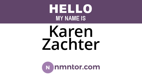 Karen Zachter