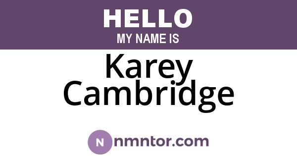 Karey Cambridge