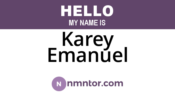 Karey Emanuel