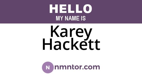 Karey Hackett