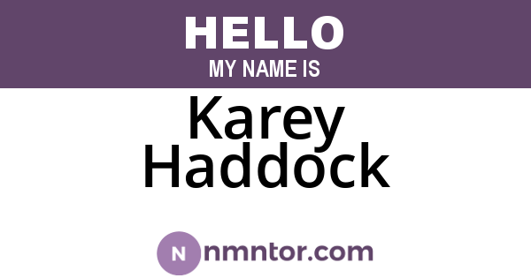 Karey Haddock