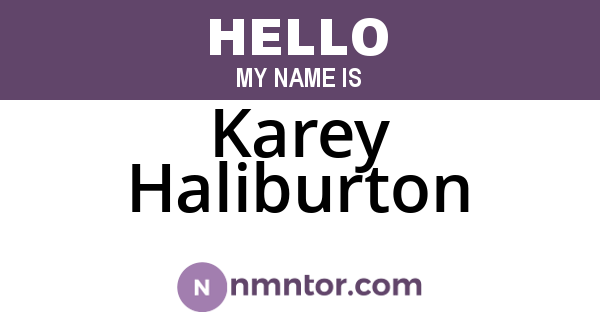 Karey Haliburton