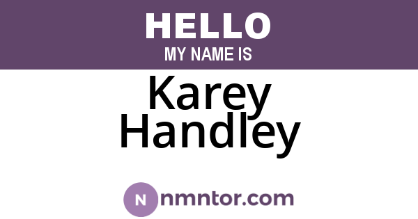 Karey Handley
