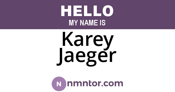 Karey Jaeger