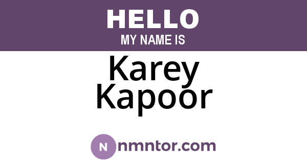 Karey Kapoor