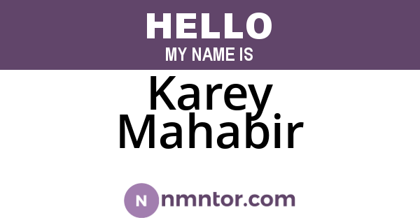 Karey Mahabir
