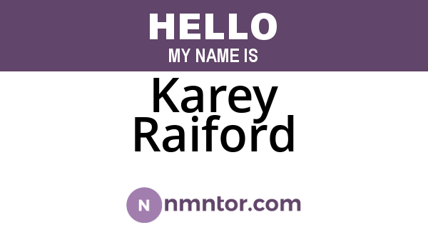 Karey Raiford