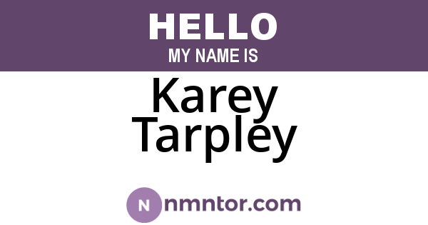 Karey Tarpley