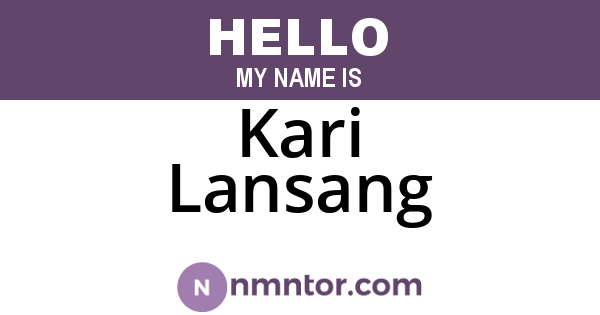 Kari Lansang