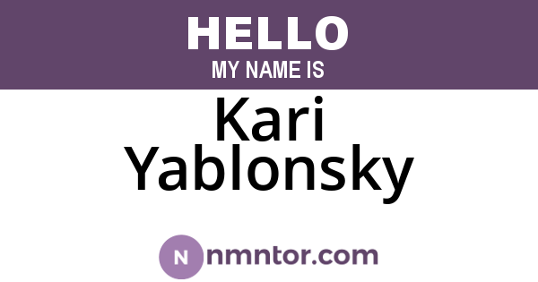 Kari Yablonsky