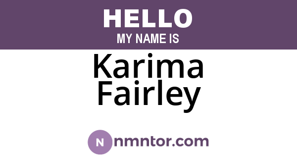 Karima Fairley