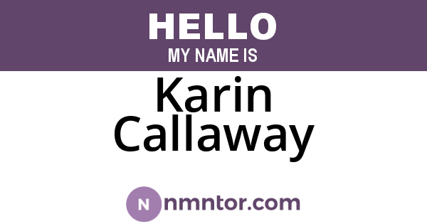 Karin Callaway