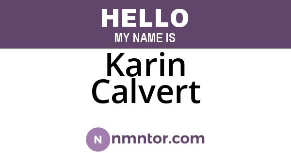 Karin Calvert