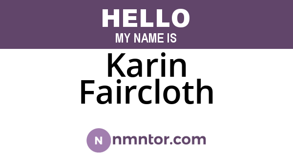 Karin Faircloth