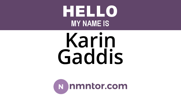 Karin Gaddis