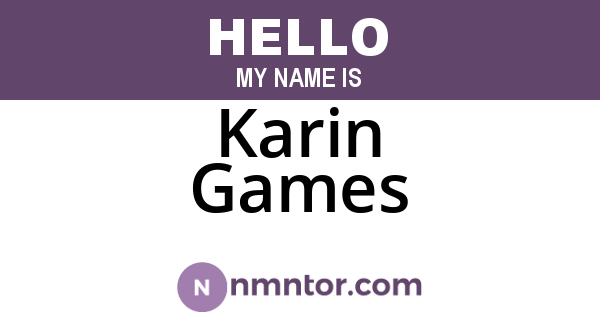 Karin Games