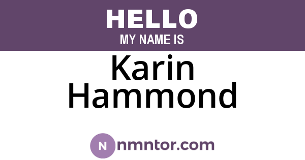 Karin Hammond
