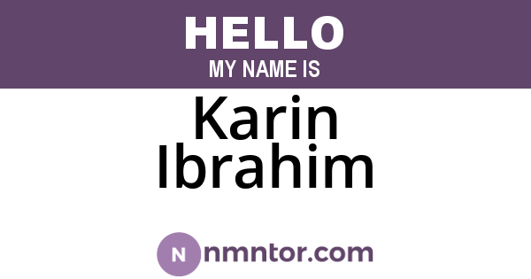 Karin Ibrahim