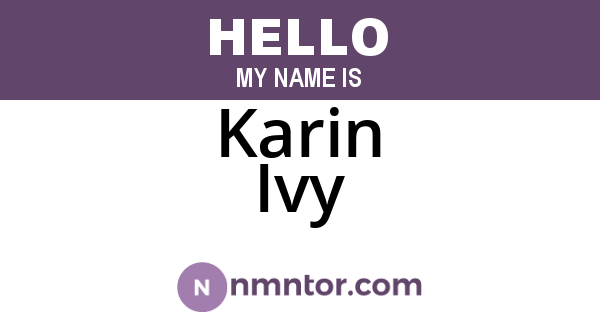 Karin Ivy