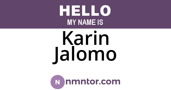 Karin Jalomo
