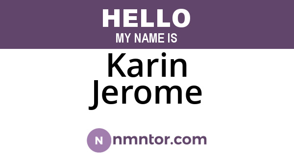 Karin Jerome